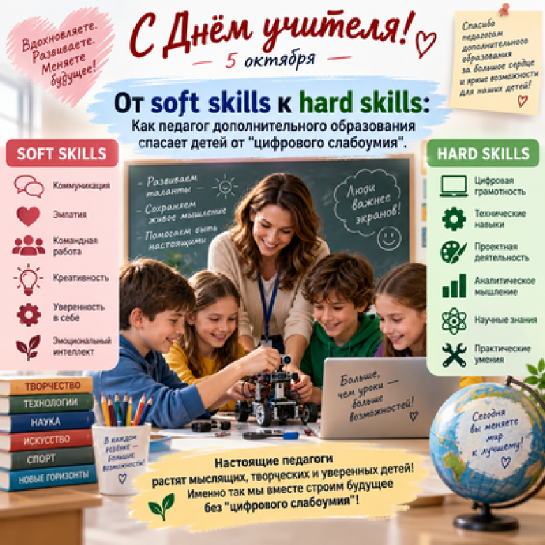 От soft skills к hard skills: как педагог дополнительного образования помогает детям сохранить мышление в цифровой среде